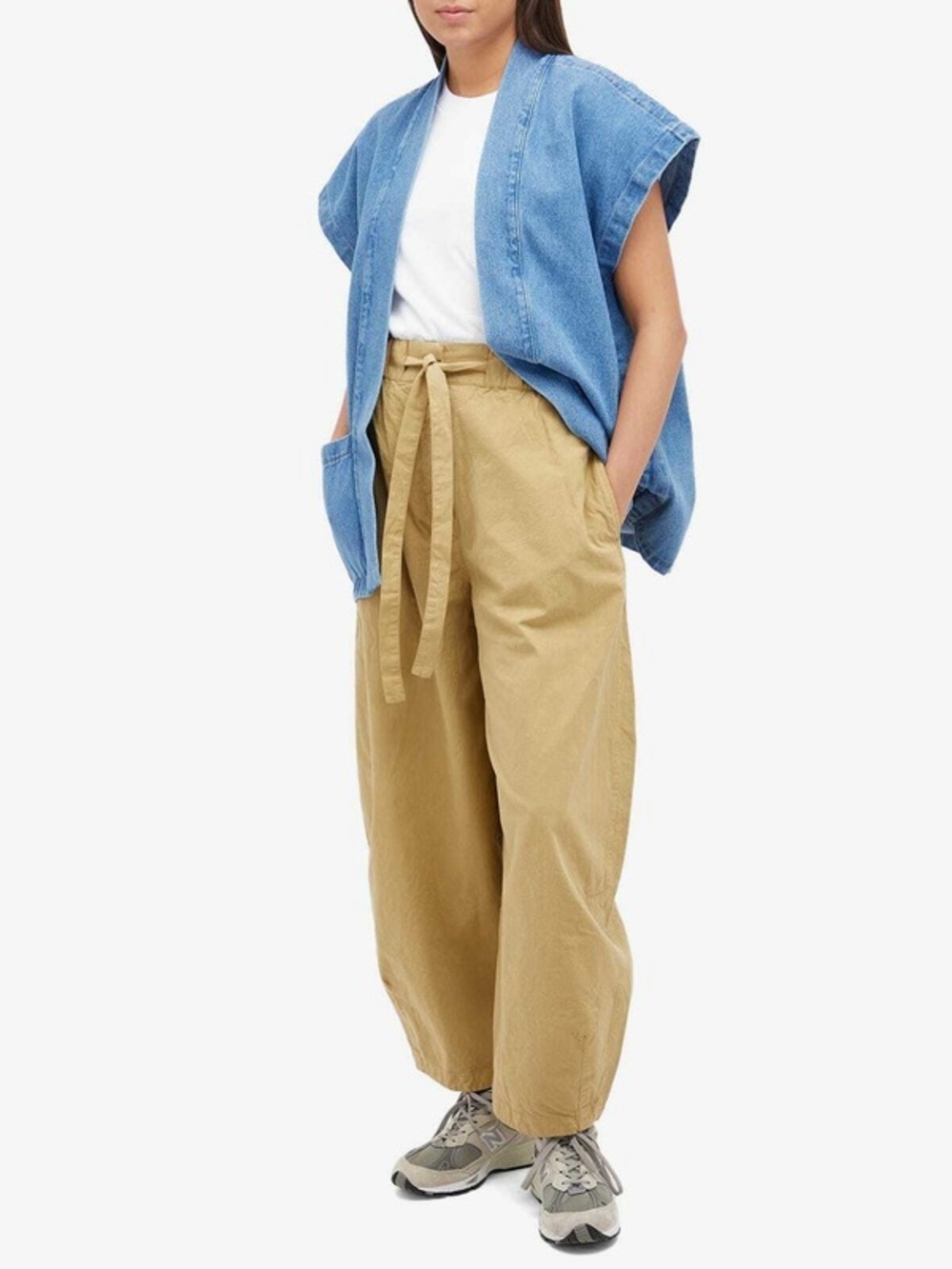 GIRLS OF DUST Women's U Sultan Pants in Latte Linen Cotton Size Large GUC